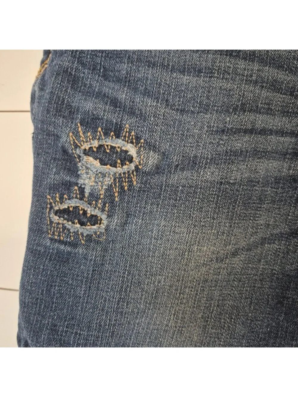 Girls Justice Jeans Denim Shorts Distressed Blue Size 16R Simply Low Stretch - Picture 2 of 7